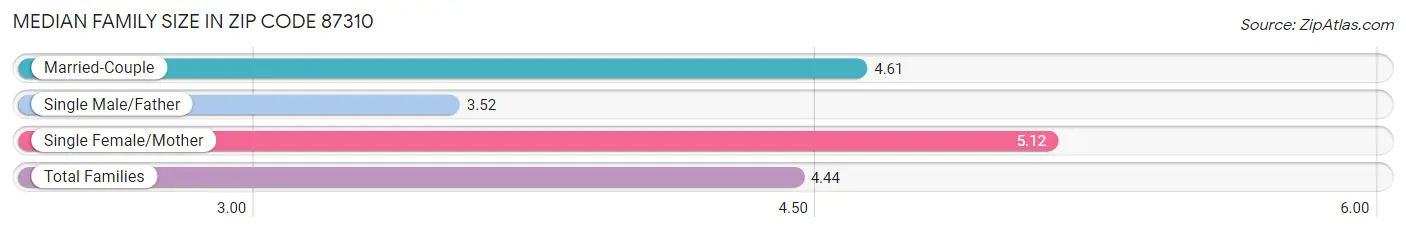 Median Family Size in Zip Code 87310