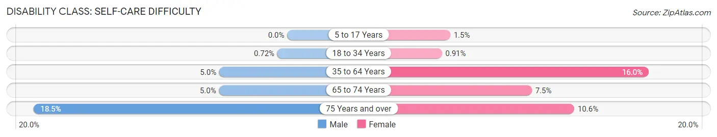 Disability in Zip Code 87313: <span>Self-Care Difficulty</span>