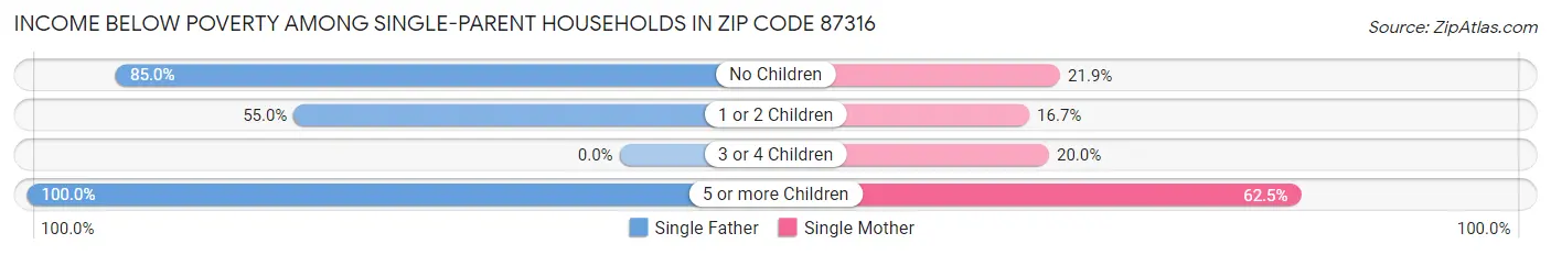 Income Below Poverty Among Single-Parent Households in Zip Code 87316
