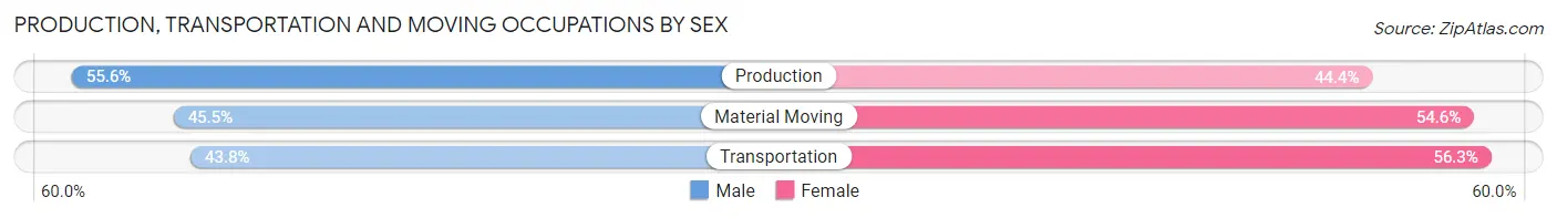 Production, Transportation and Moving Occupations by Sex in Zip Code 87326