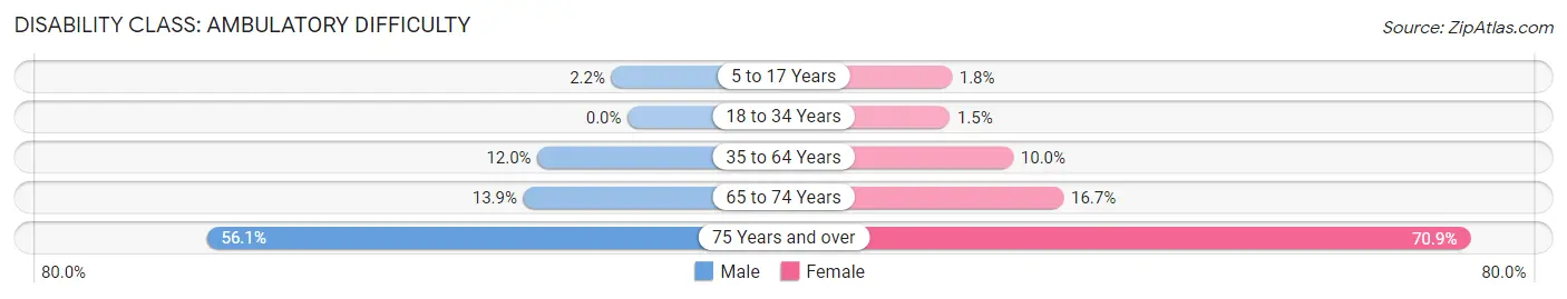 Disability in Zip Code 87328: <span>Ambulatory Difficulty</span>