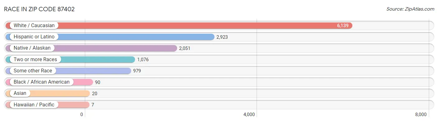 Race in Zip Code 87402