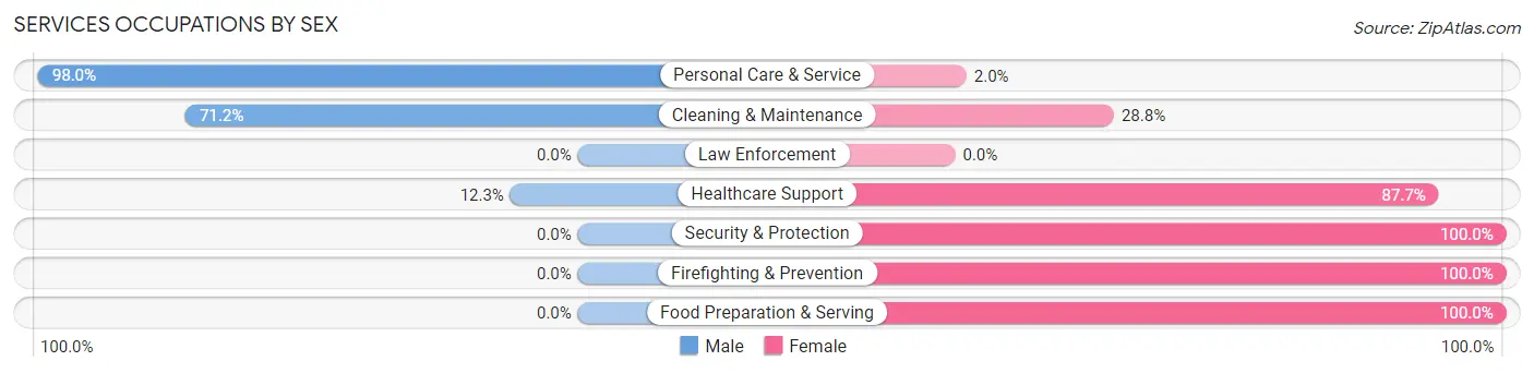 Services Occupations by Sex in Zip Code 87511