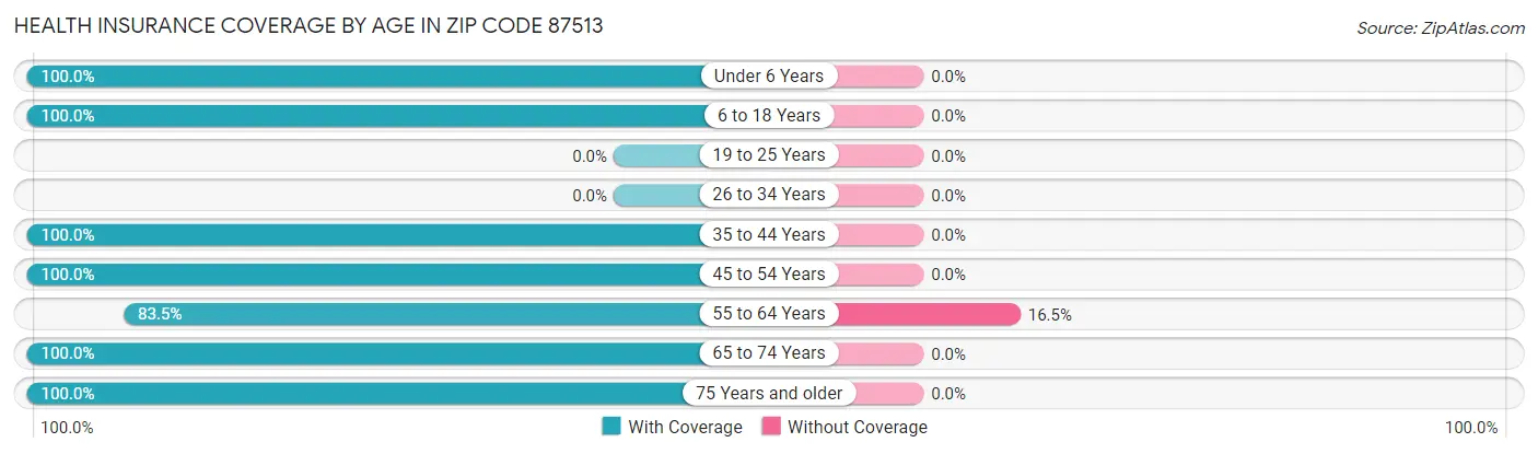 Health Insurance Coverage by Age in Zip Code 87513