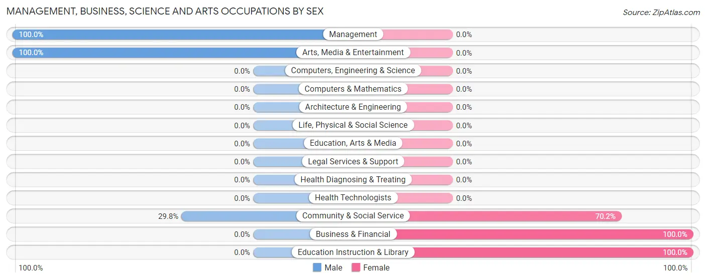 Management, Business, Science and Arts Occupations by Sex in Zip Code 87538