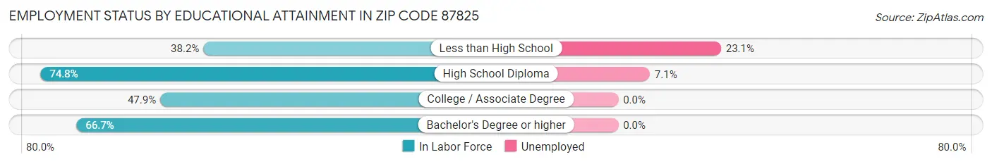 Employment Status by Educational Attainment in Zip Code 87825