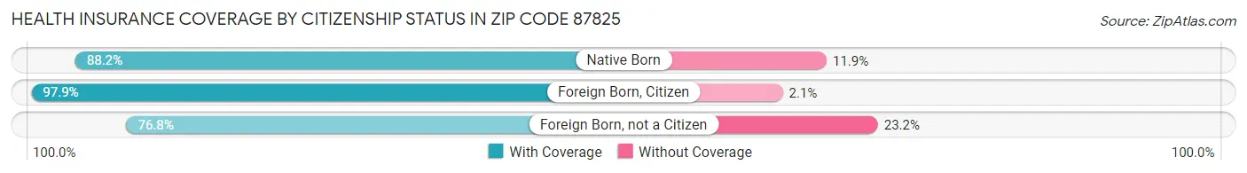 Health Insurance Coverage by Citizenship Status in Zip Code 87825