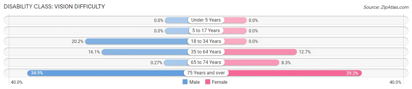 Disability in Zip Code 87935: <span>Vision Difficulty</span>