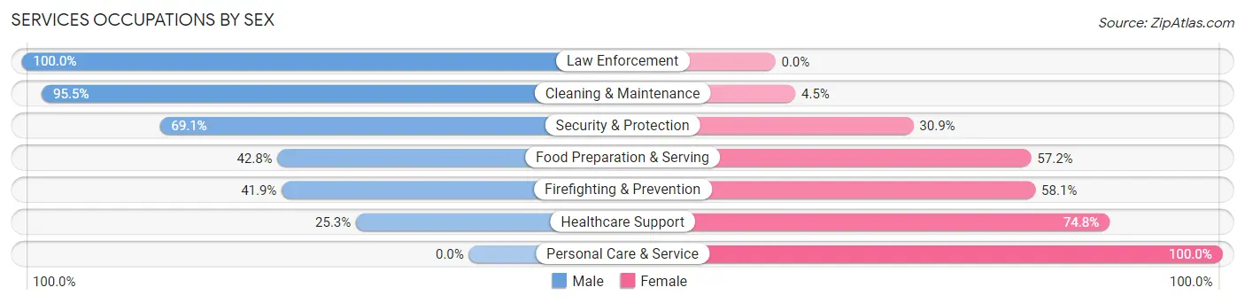 Services Occupations by Sex in Zip Code 88021