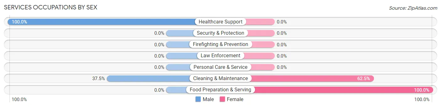 Services Occupations by Sex in Zip Code 88267