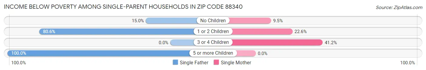 Income Below Poverty Among Single-Parent Households in Zip Code 88340