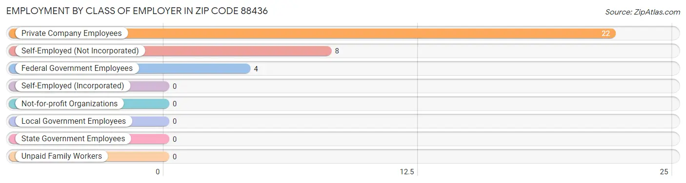 Employment by Class of Employer in Zip Code 88436