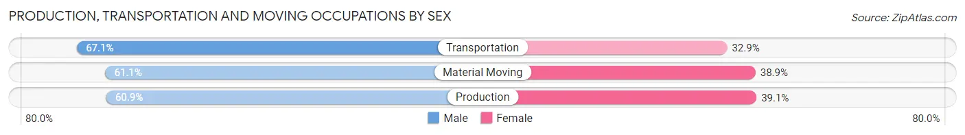 Production, Transportation and Moving Occupations by Sex in Zip Code 89012