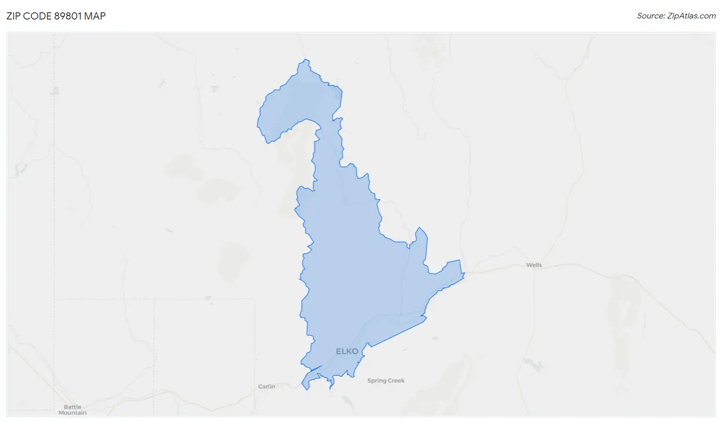 Zip Code 89801 Map