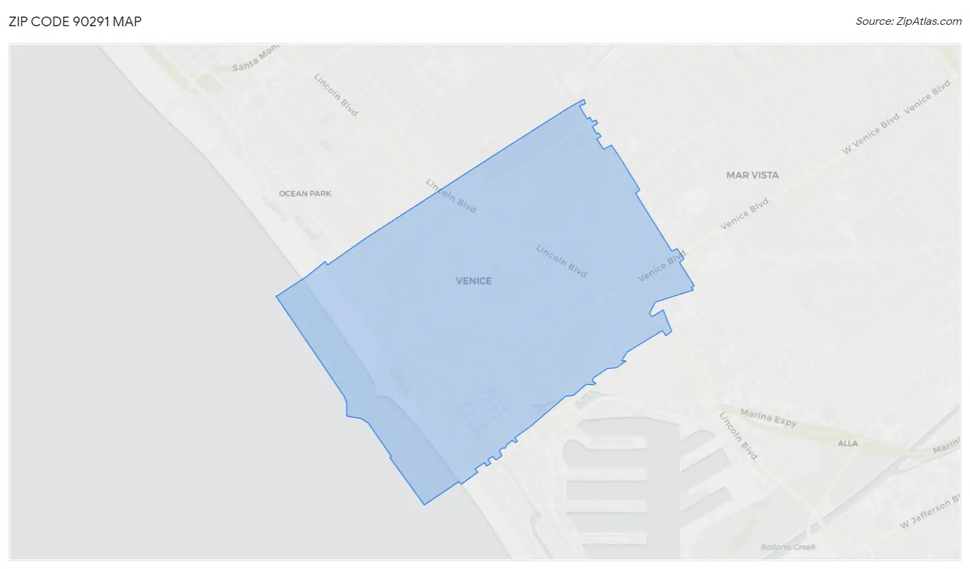 Zip Code 90291 Map