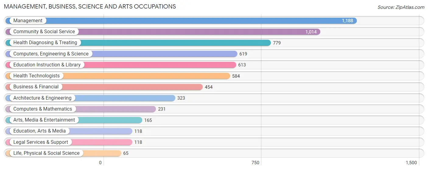 Management, Business, Science and Arts Occupations in Zip Code 90623