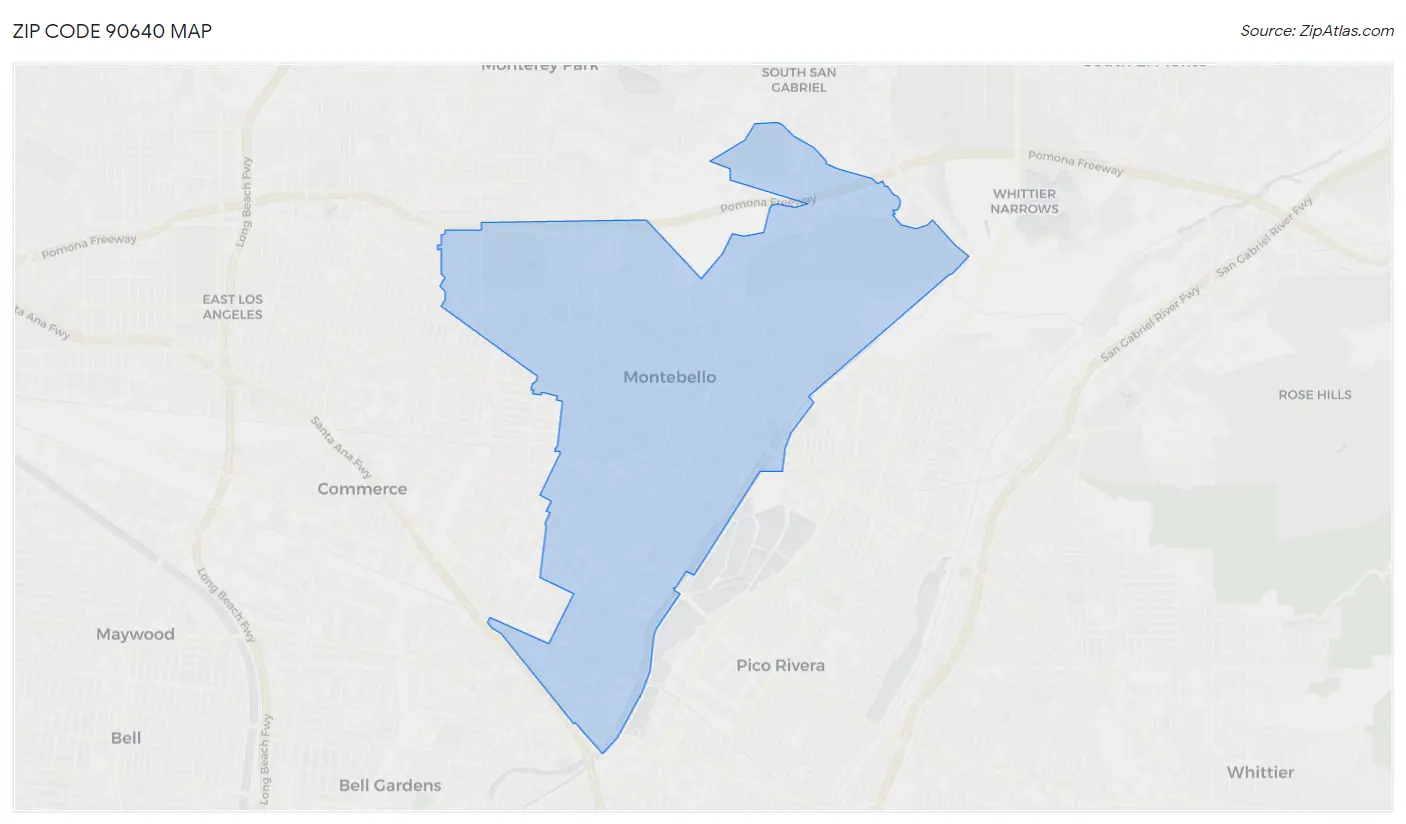 Zip Code 90640 Map