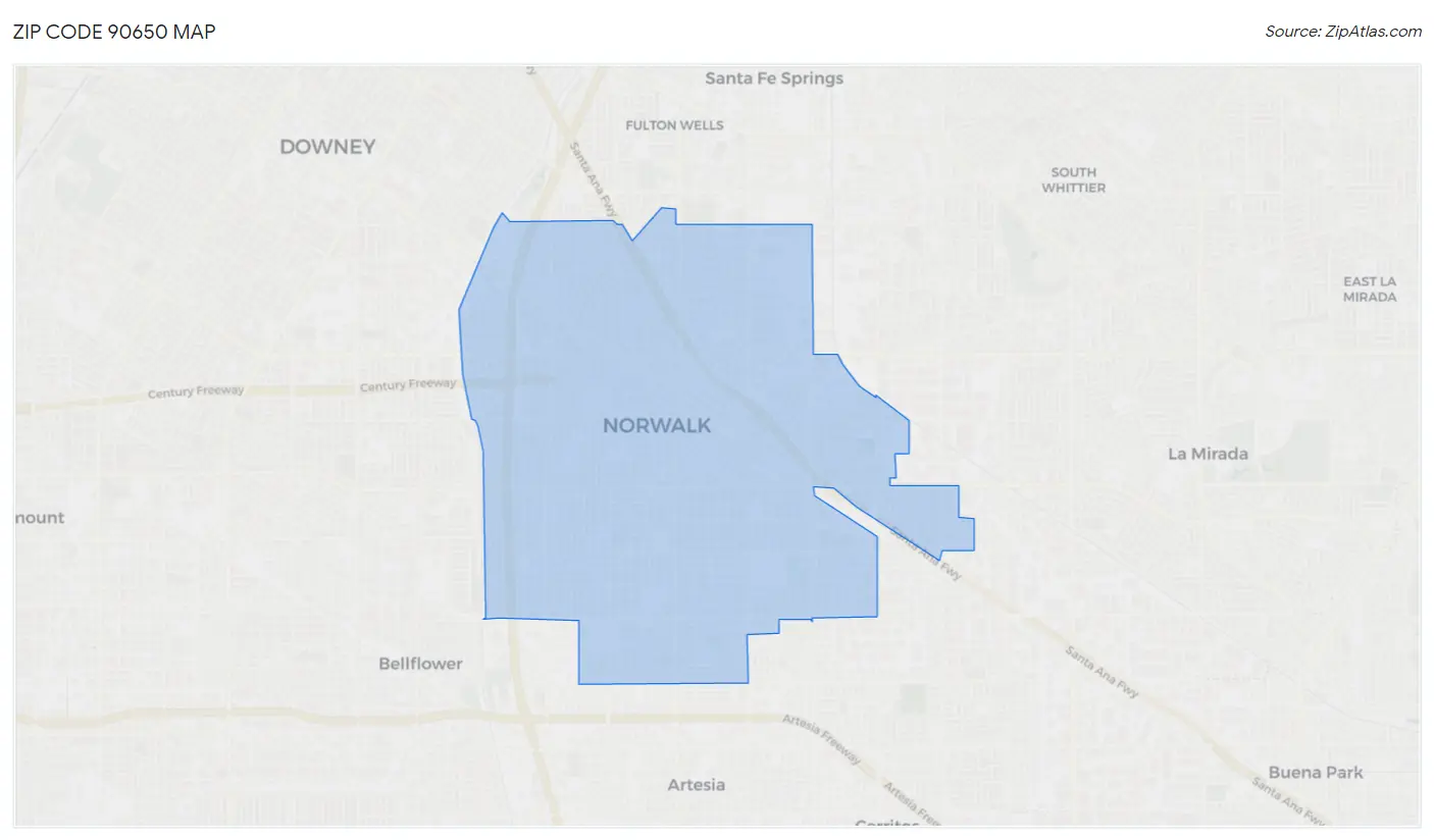 Zip Code 90650 Map