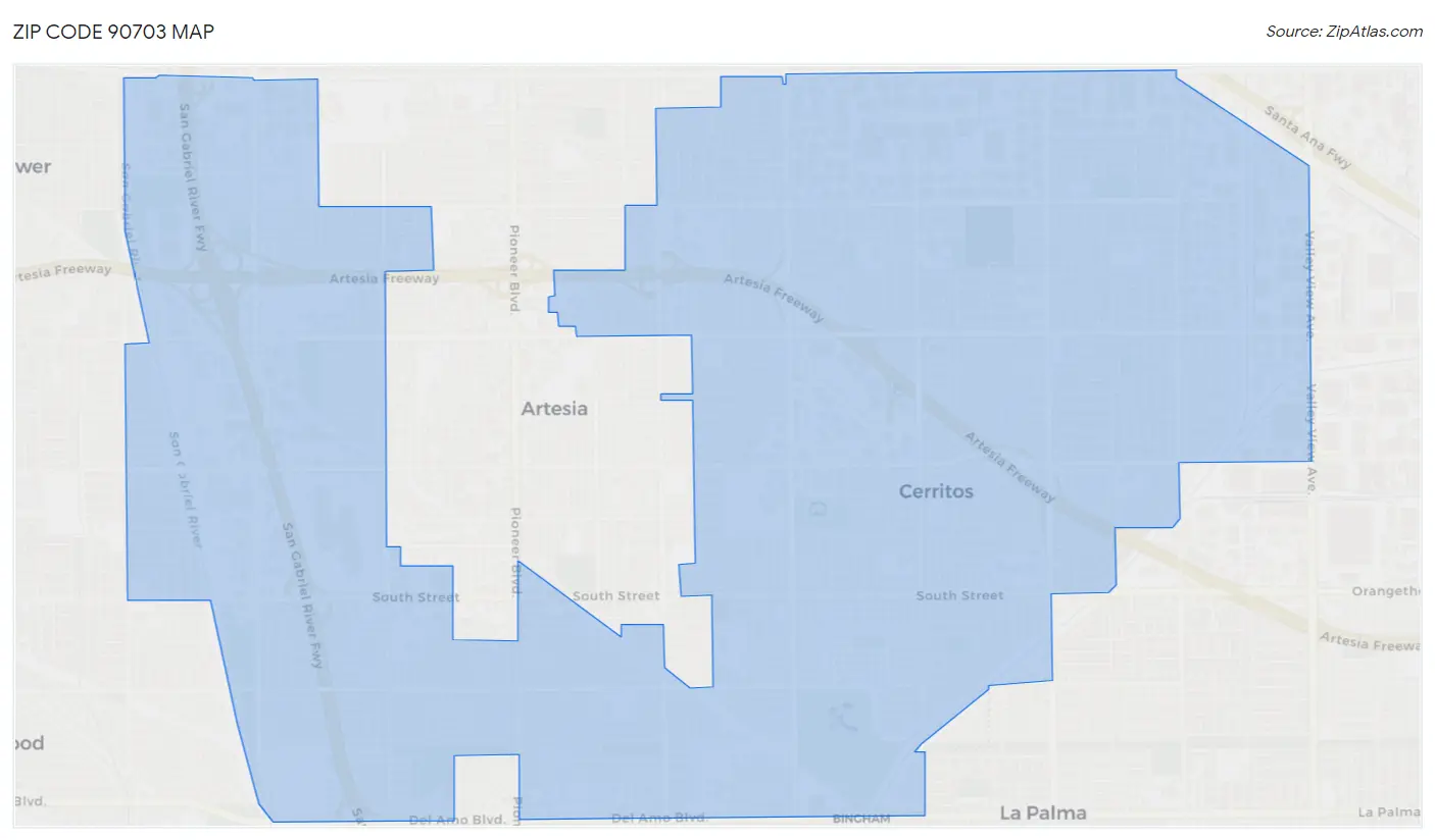 Zip Code 90703 Map