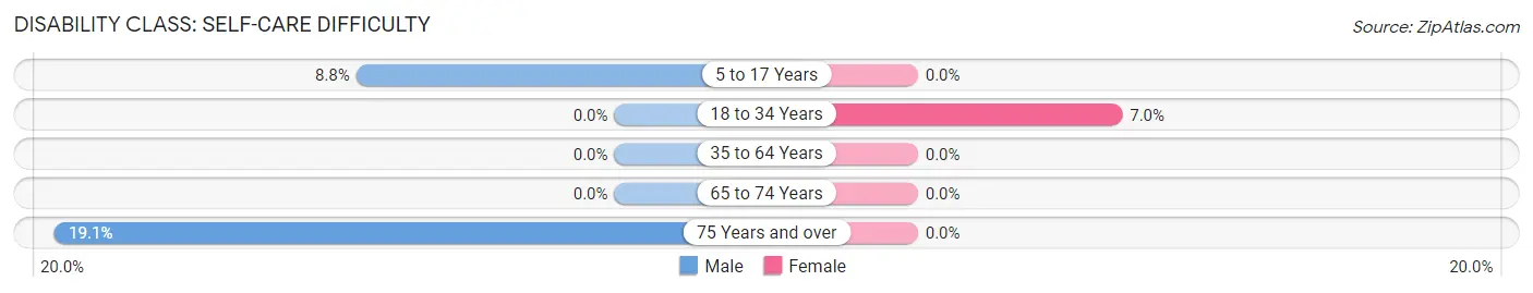 Disability in Zip Code 90704: <span>Self-Care Difficulty</span>