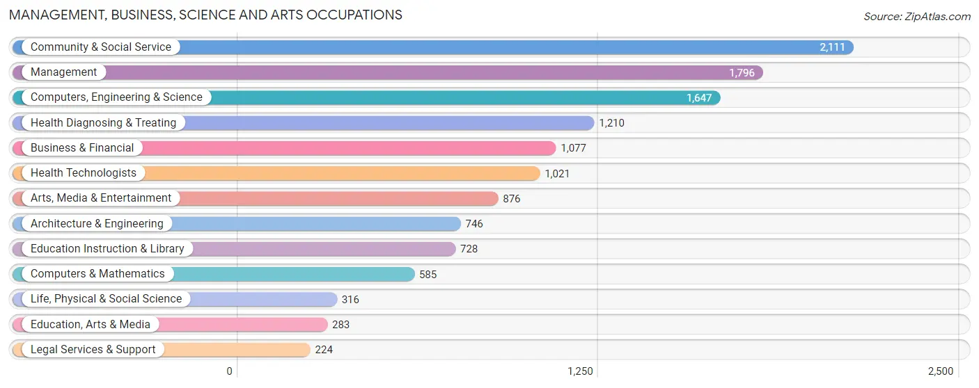 Management, Business, Science and Arts Occupations in Zip Code 91101