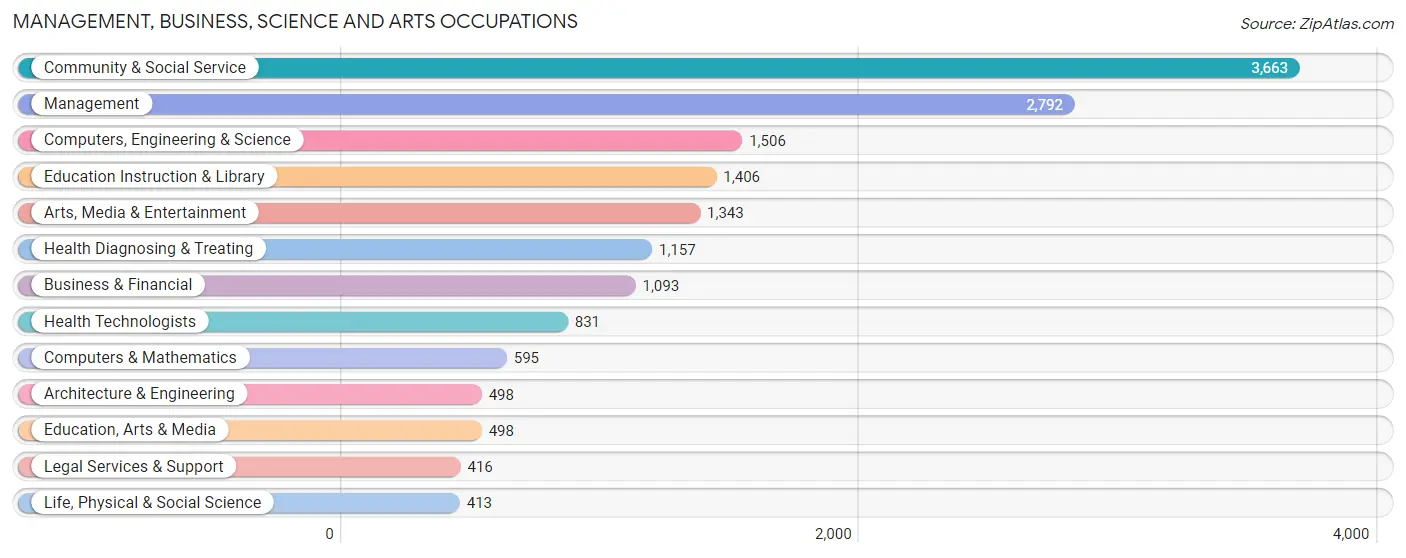 Management, Business, Science and Arts Occupations in Zip Code 91104