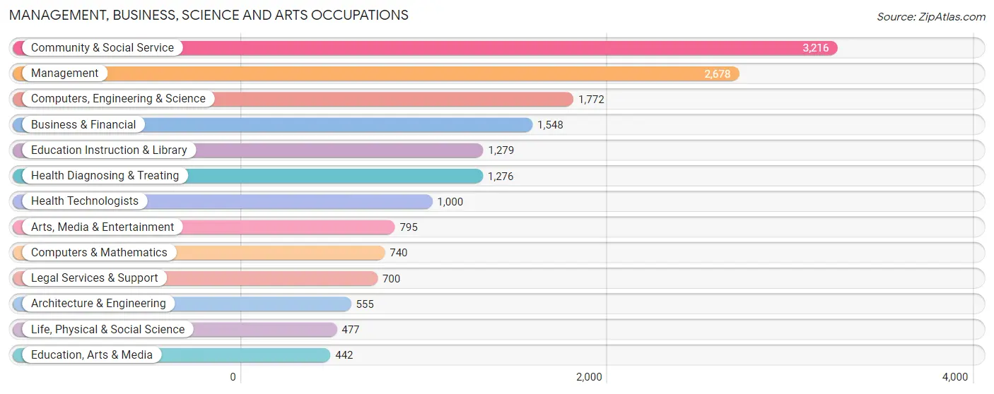 Management, Business, Science and Arts Occupations in Zip Code 91107