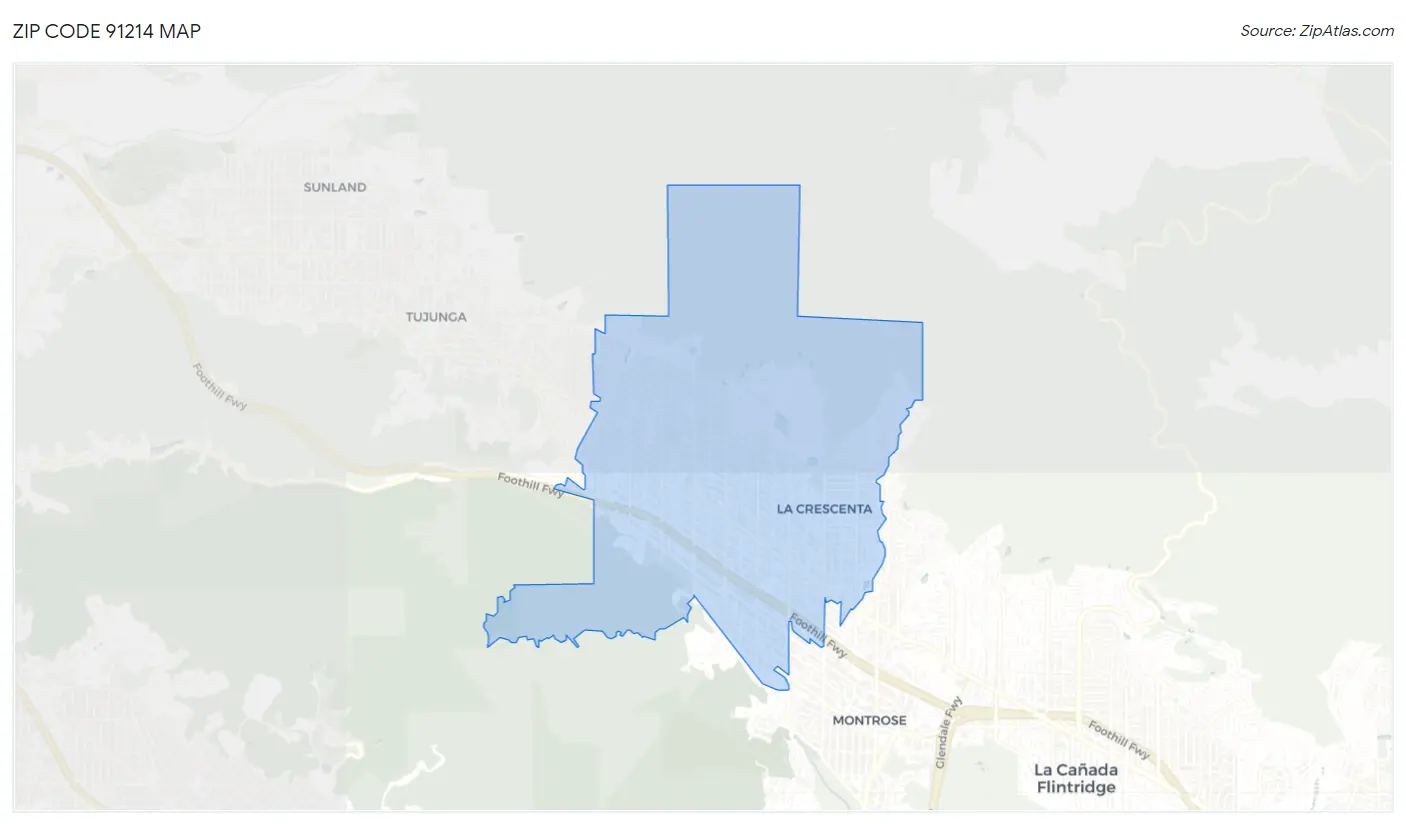 Zip Code 91214 Map