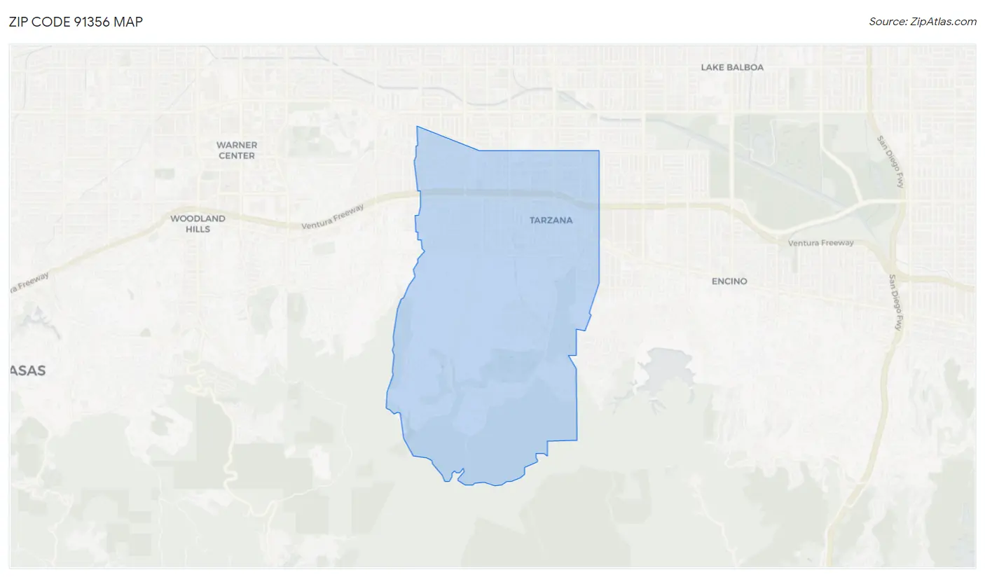 Zip Code 91356 Map