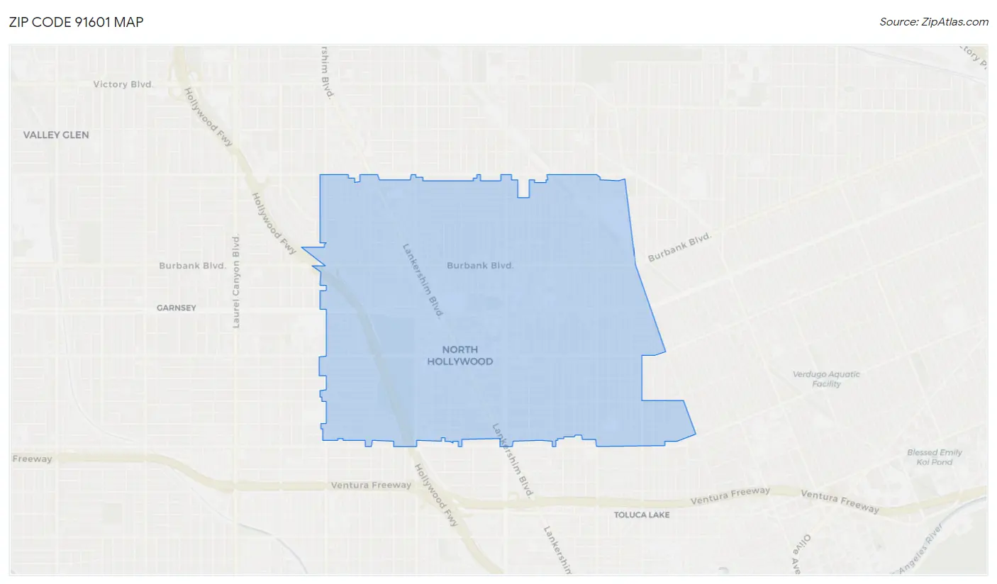 Zip Code 91601 Map