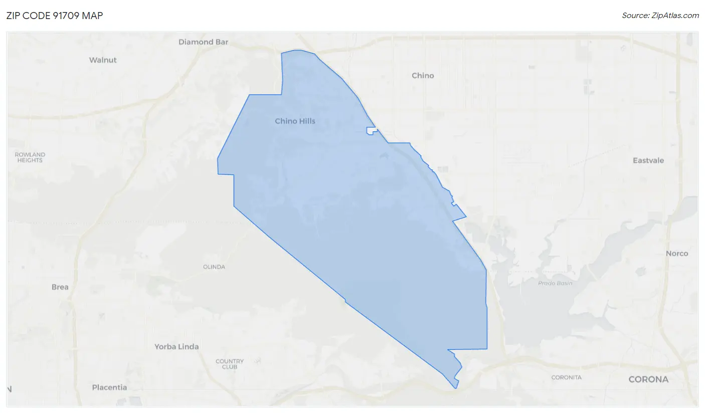 Zip Code 91709 Map