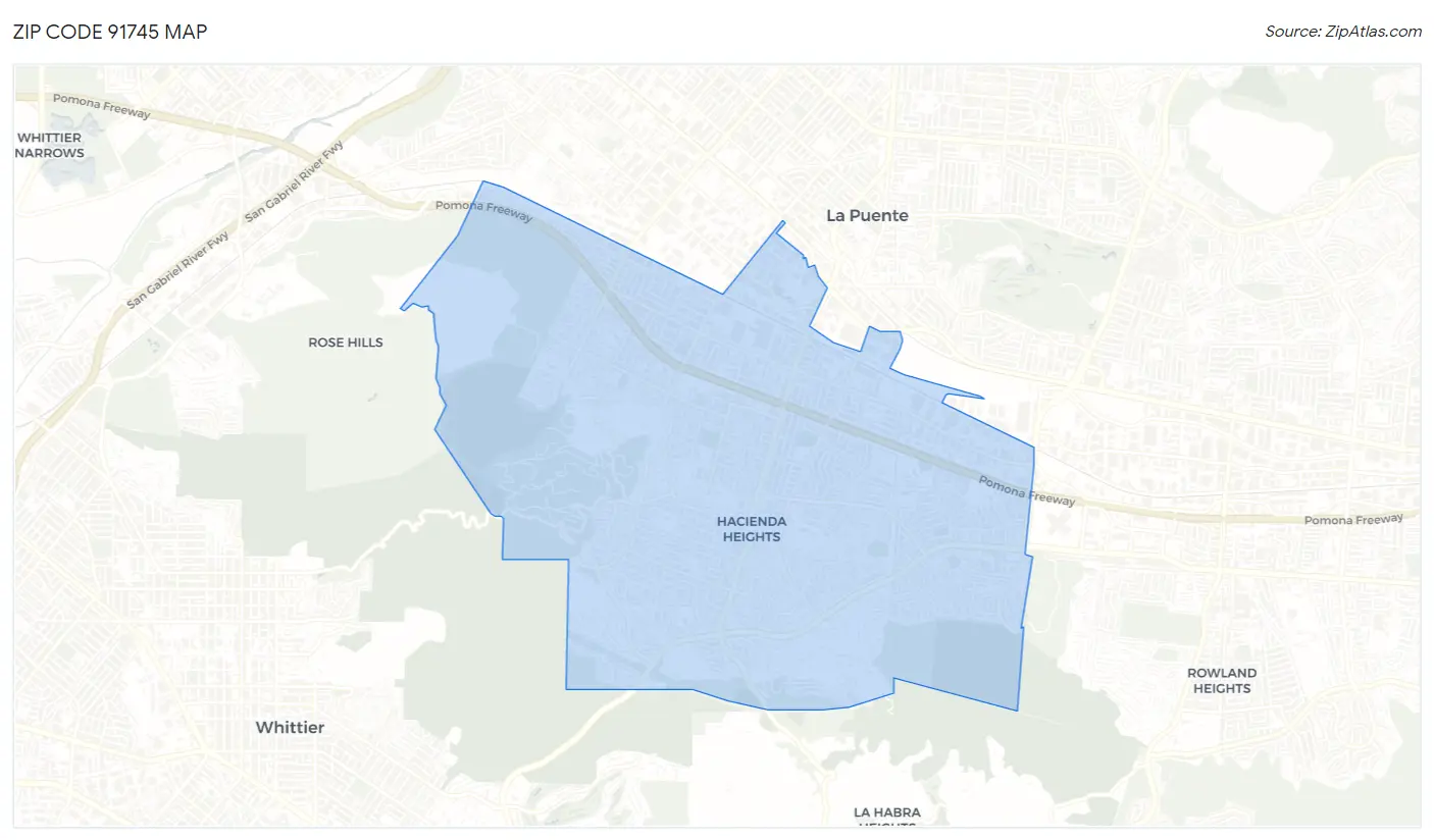 Zip Code 91745 Map