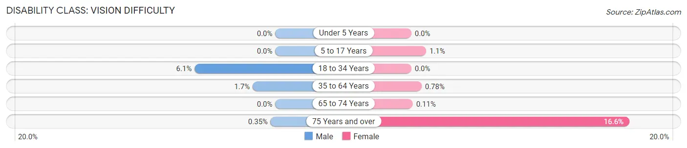 Disability in Zip Code 91915: <span>Vision Difficulty</span>