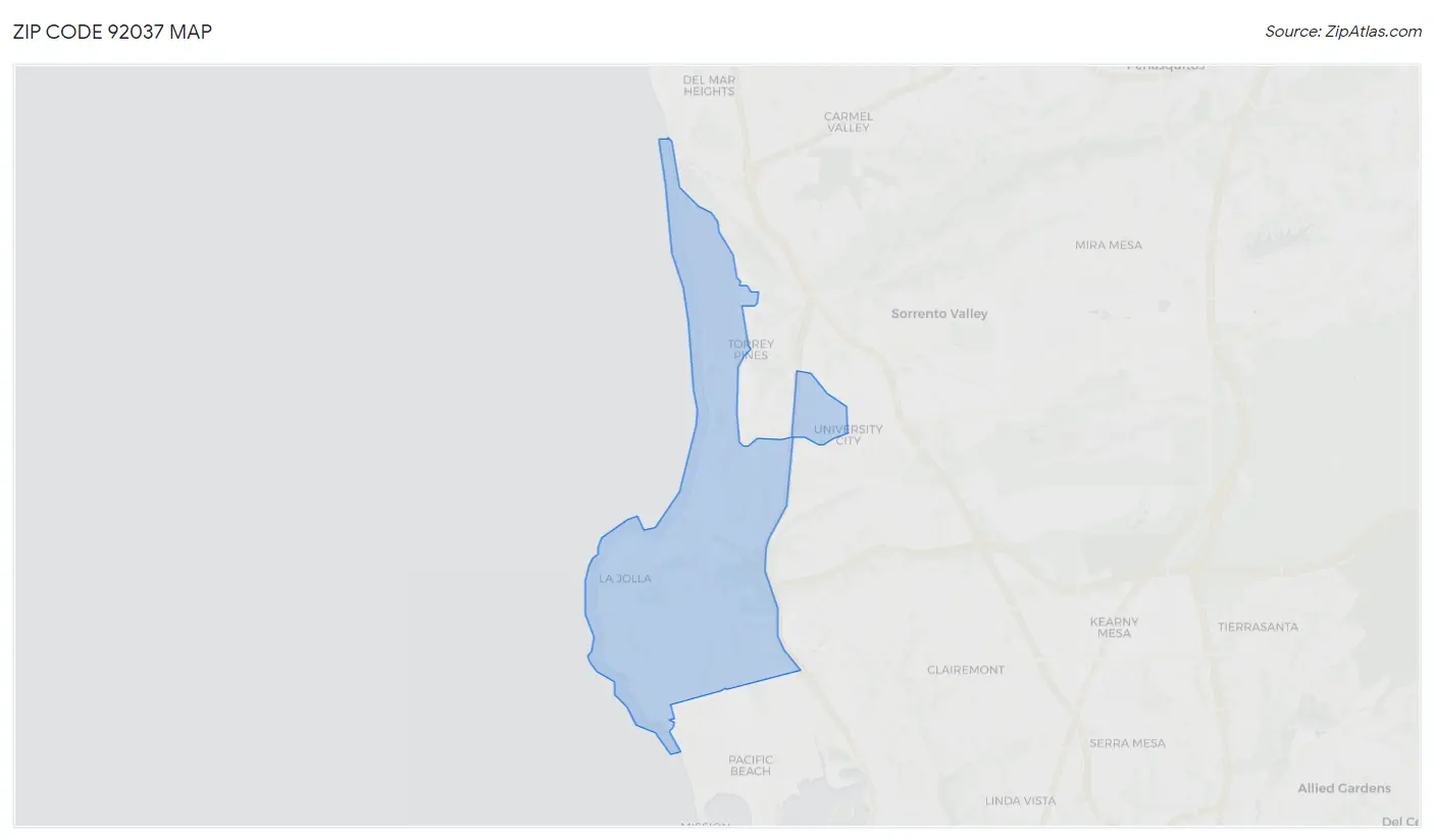 Zip Code 92037 Map