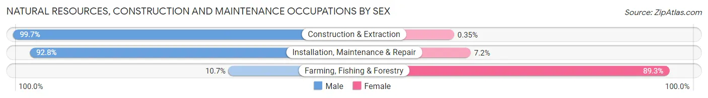 Natural Resources, Construction and Maintenance Occupations by Sex in Zip Code 92083
