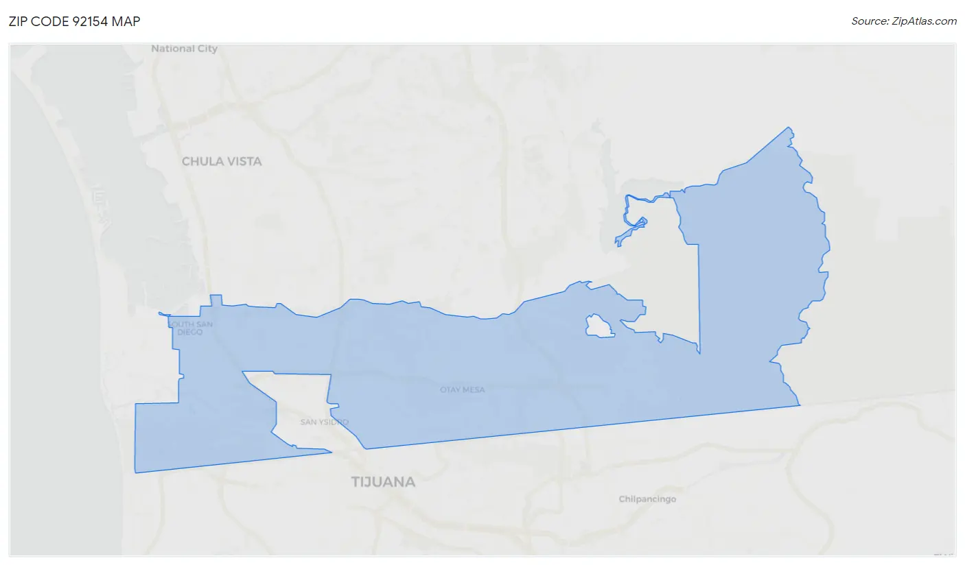 Zip Code 92154 Map