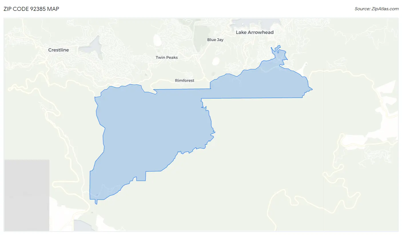 Zip Code 92385 Map