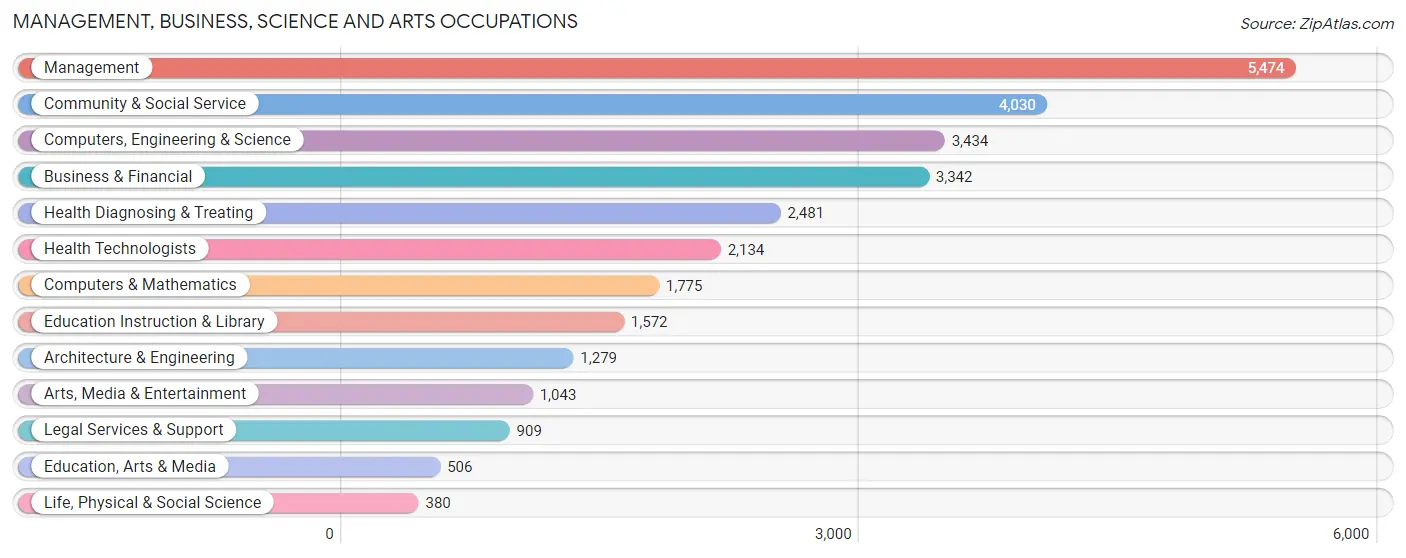 Management, Business, Science and Arts Occupations in Zip Code 92677