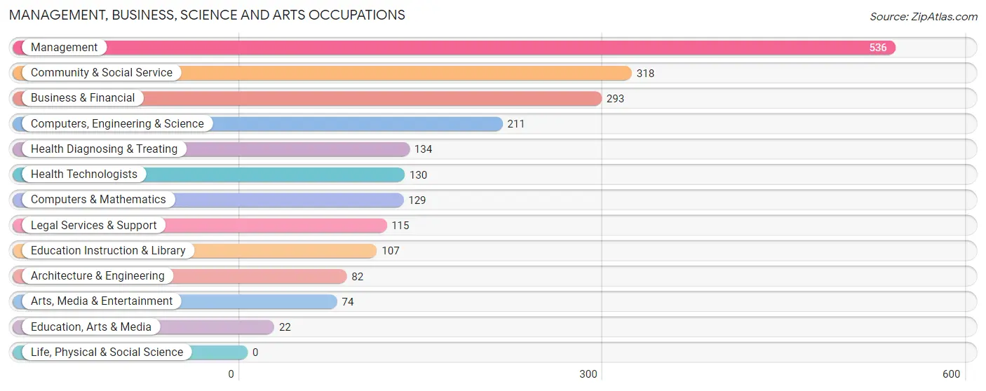 Management, Business, Science and Arts Occupations in Zip Code 92861