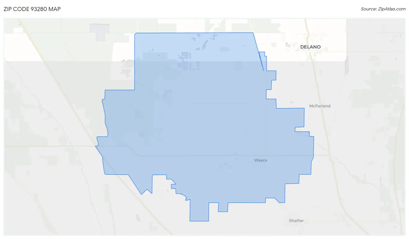 Zip Code 93280 Map