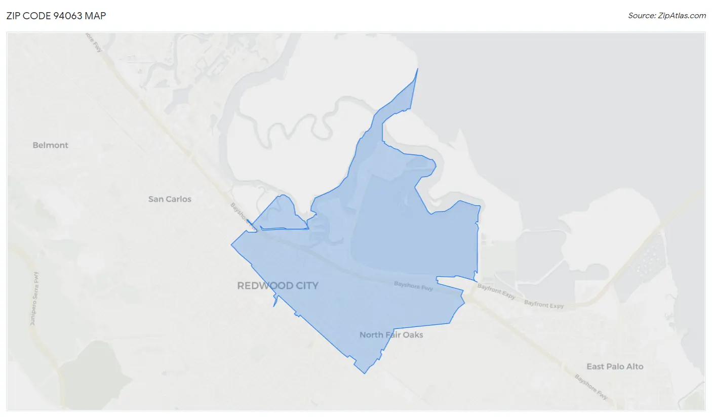 Zip Code 94063 Map