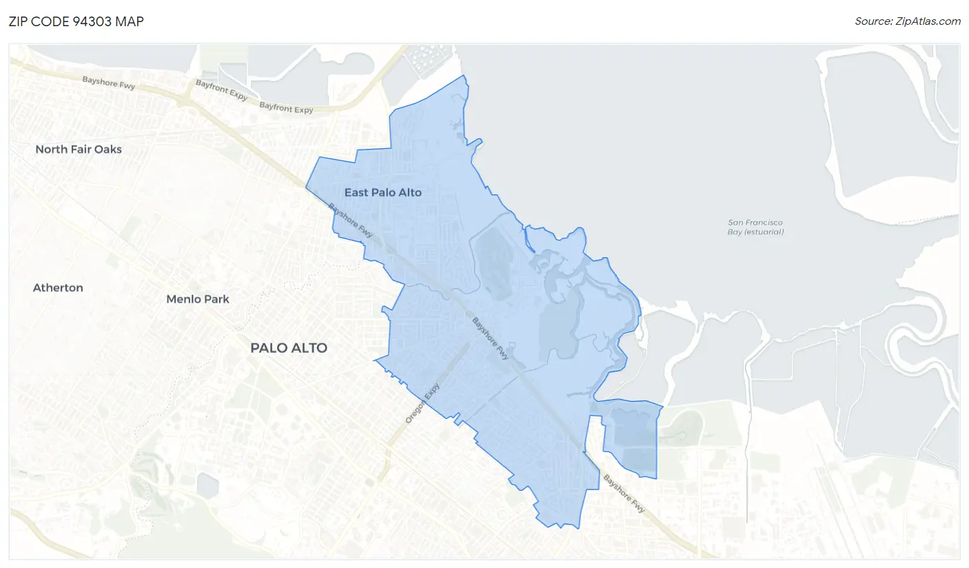 Zip Code 94303 Map