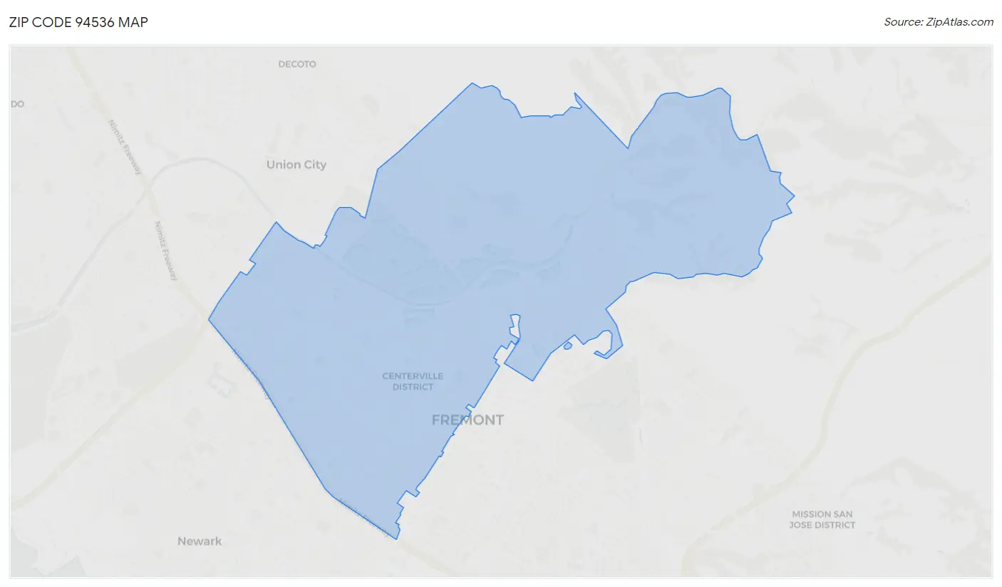 Zip Code 94536 Map