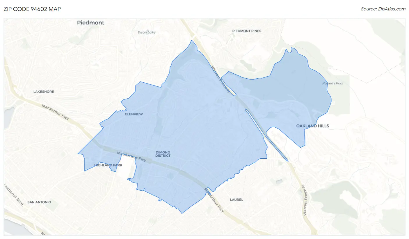 Zip Code 94602 Map