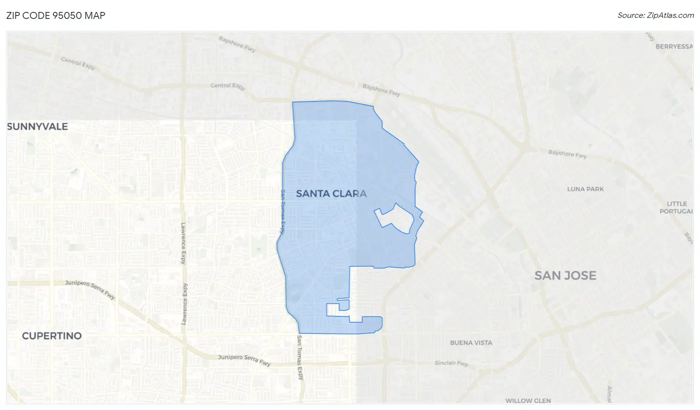 Zip Code 95050 Map