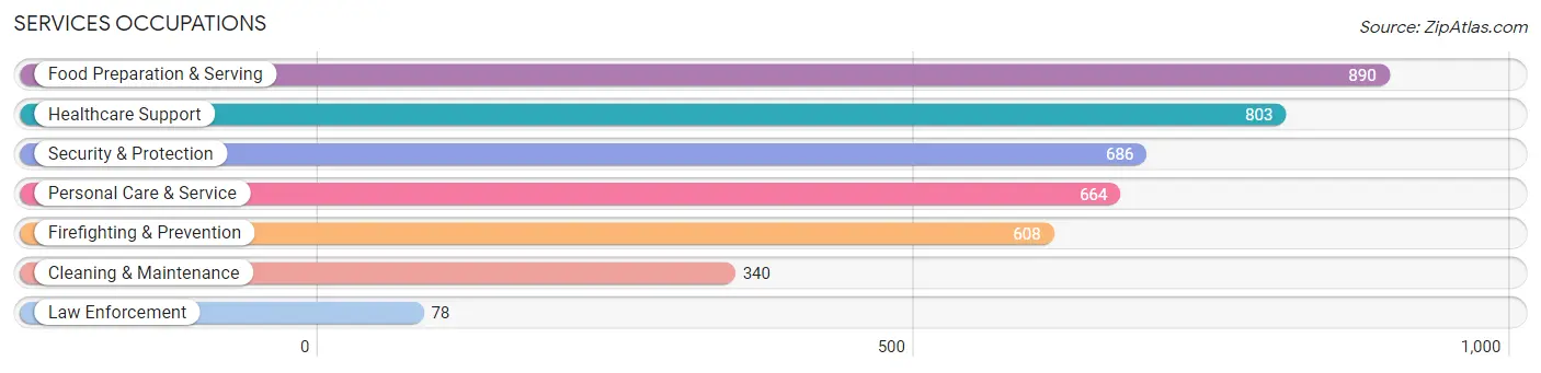 Services Occupations in Zip Code 95132