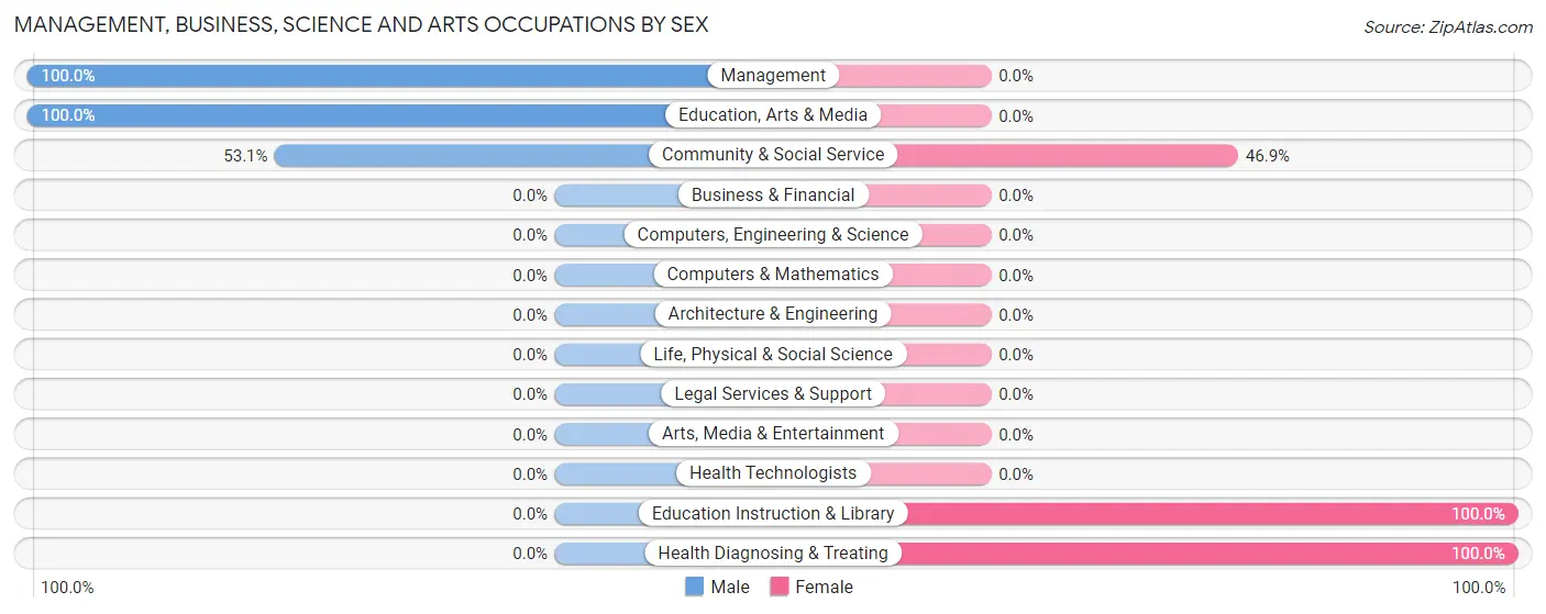 Management, Business, Science and Arts Occupations by Sex in Zip Code 95328