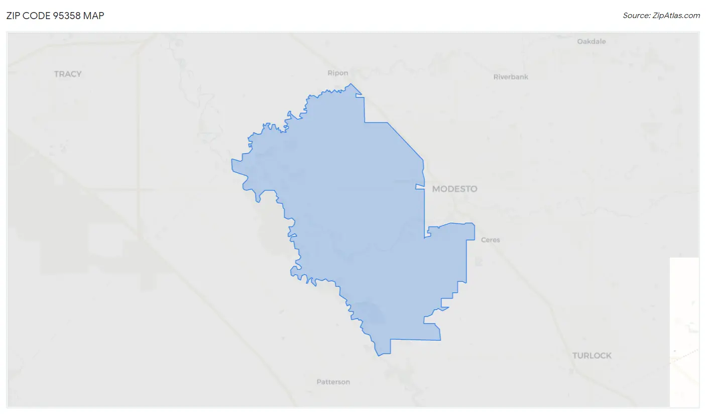 Zip Code 95358 Map