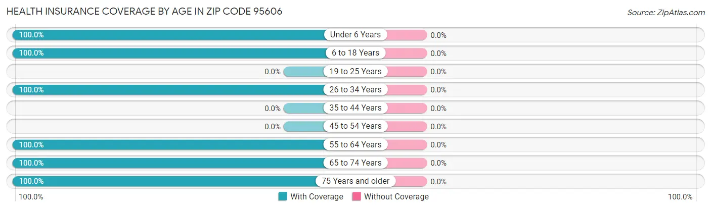 Health Insurance Coverage by Age in Zip Code 95606
