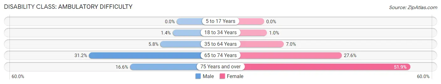 Disability in Zip Code 95833: <span>Ambulatory Difficulty</span>